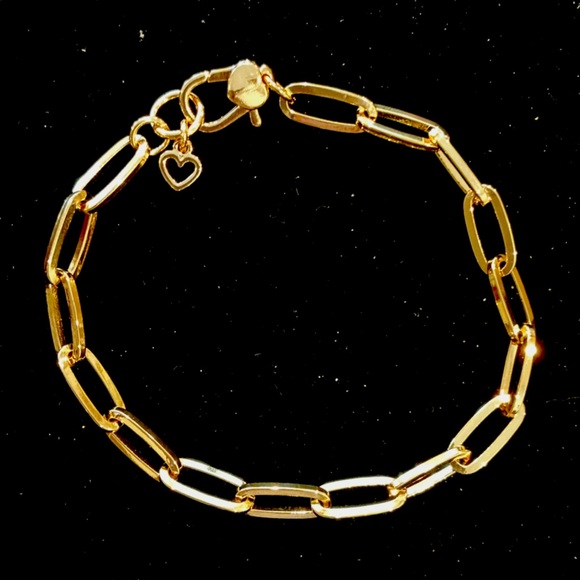 🆕 Kate Spade Gorgeous Gold Tone Paper Clip Link Charm Bracelet- New w/Card! - Picture 5 of 5